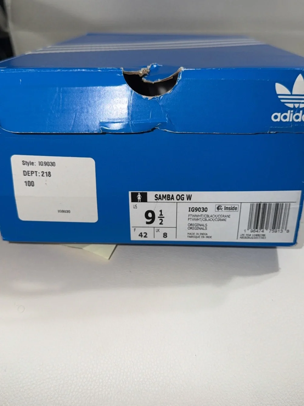 adidas White Black Samba Retro Trainers - Picture 7 of 7